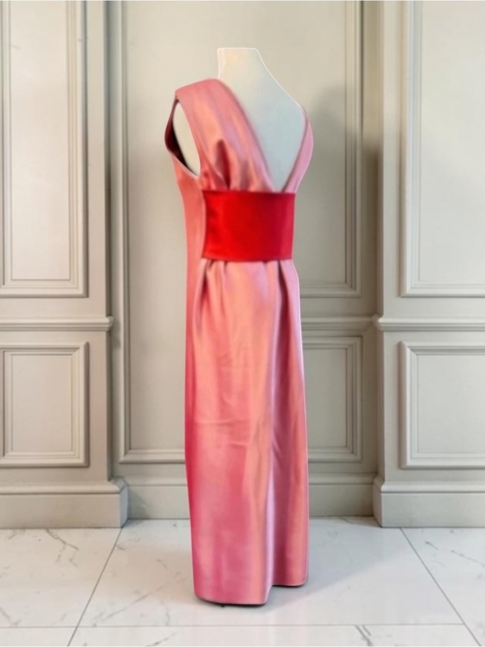 TOME Rare Double Face Satin V-Back Bias Midi Dress Runway Couture Size M